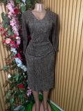 Robe moulante longue manches longues décolletée - Perluna Store