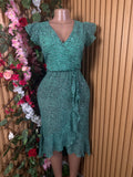 Robe élegante droite manches courtes col V - Perluna Store