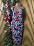 Robe évasée à fines bretelles imprimée fleurie décolletéé - Perluna Store