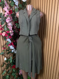 Robe élégante stylée sans manches ceintrée - Perluna Store
