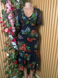 Robe évasée longue manches courtes col V - Perluna Store