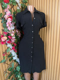 Robe évasée avec boutons manches courtes - Perluna Store