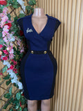Robe droite élegante sans manches col V - Perluna Store