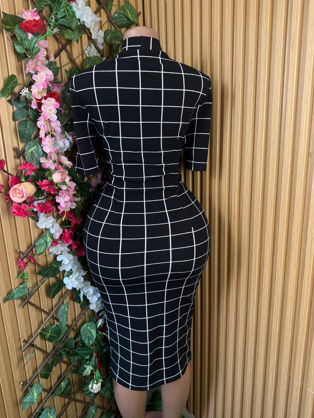 Robe moulante manches courtes rayée - Perluna Store