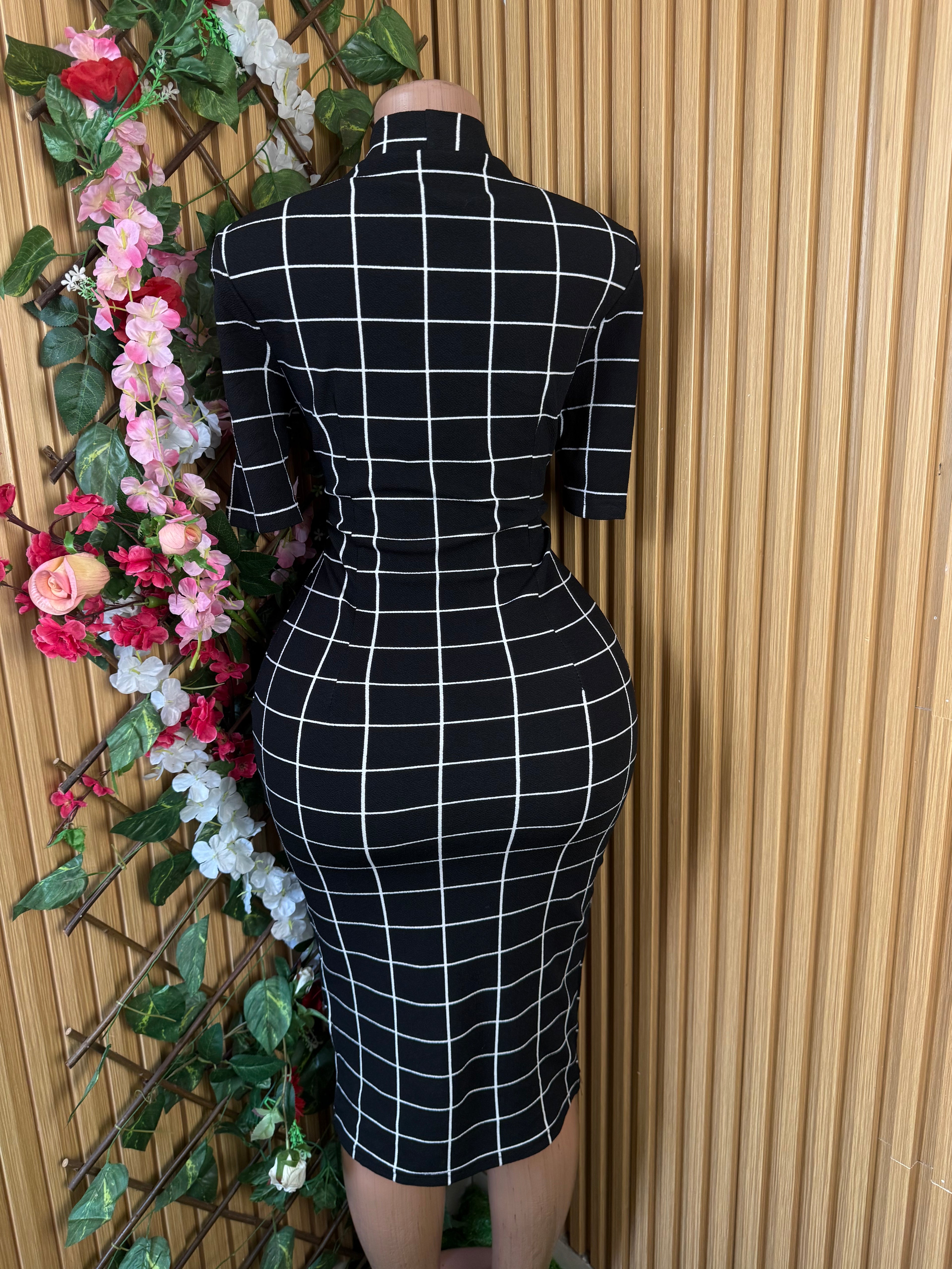 Robe moulante manches courtes rayée - Perluna Store