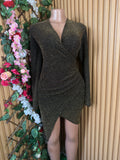 Robe moulante manches longues col V - Perluna Store