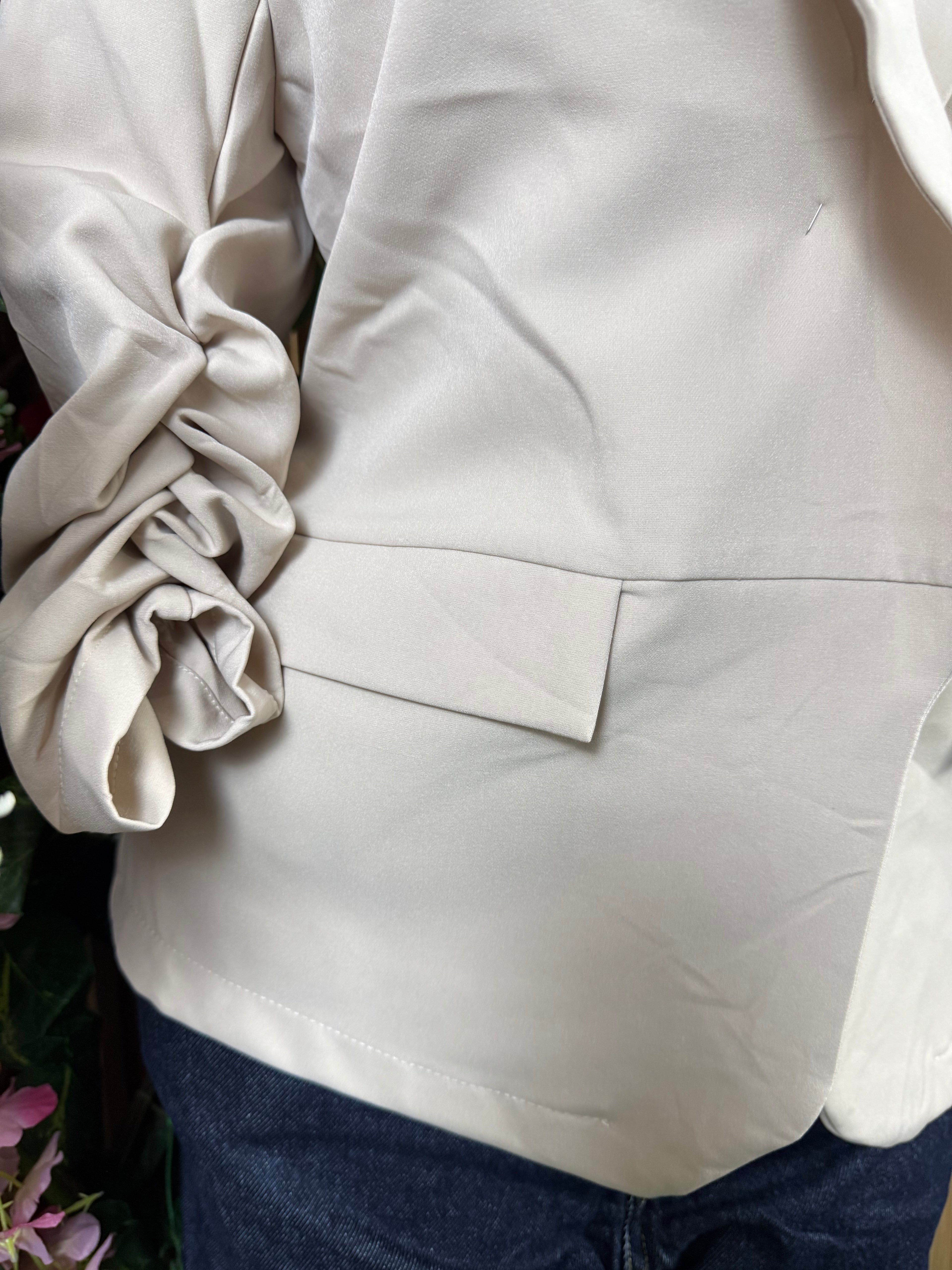 Veste blazer pour femme couleur beige - Perluna Store
