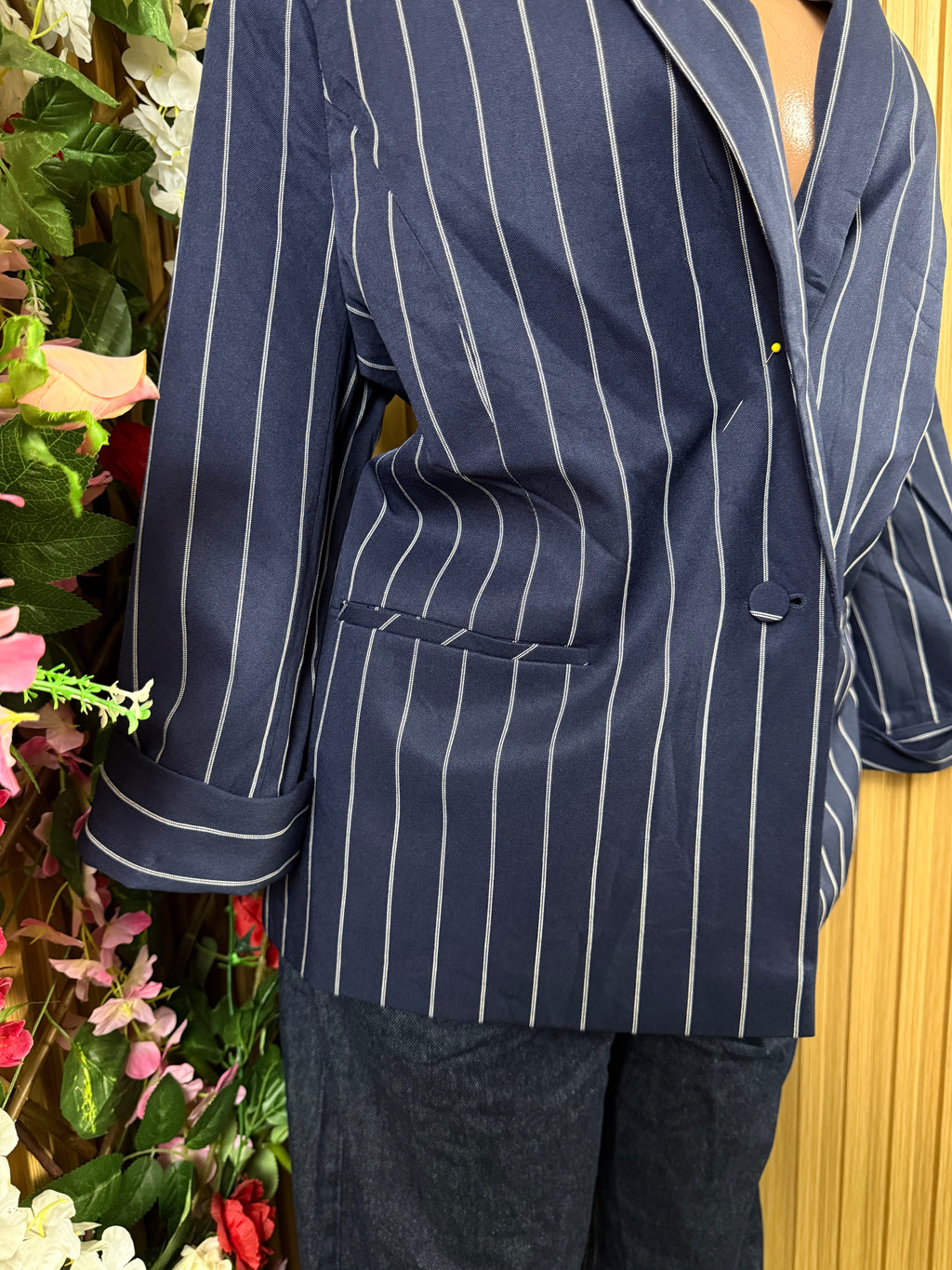 Veste blazer one bouton pour femme couleur bleu - Perluna Store