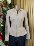 Veste blazer pour femme couleur beige avec tirette - Perluna Store
