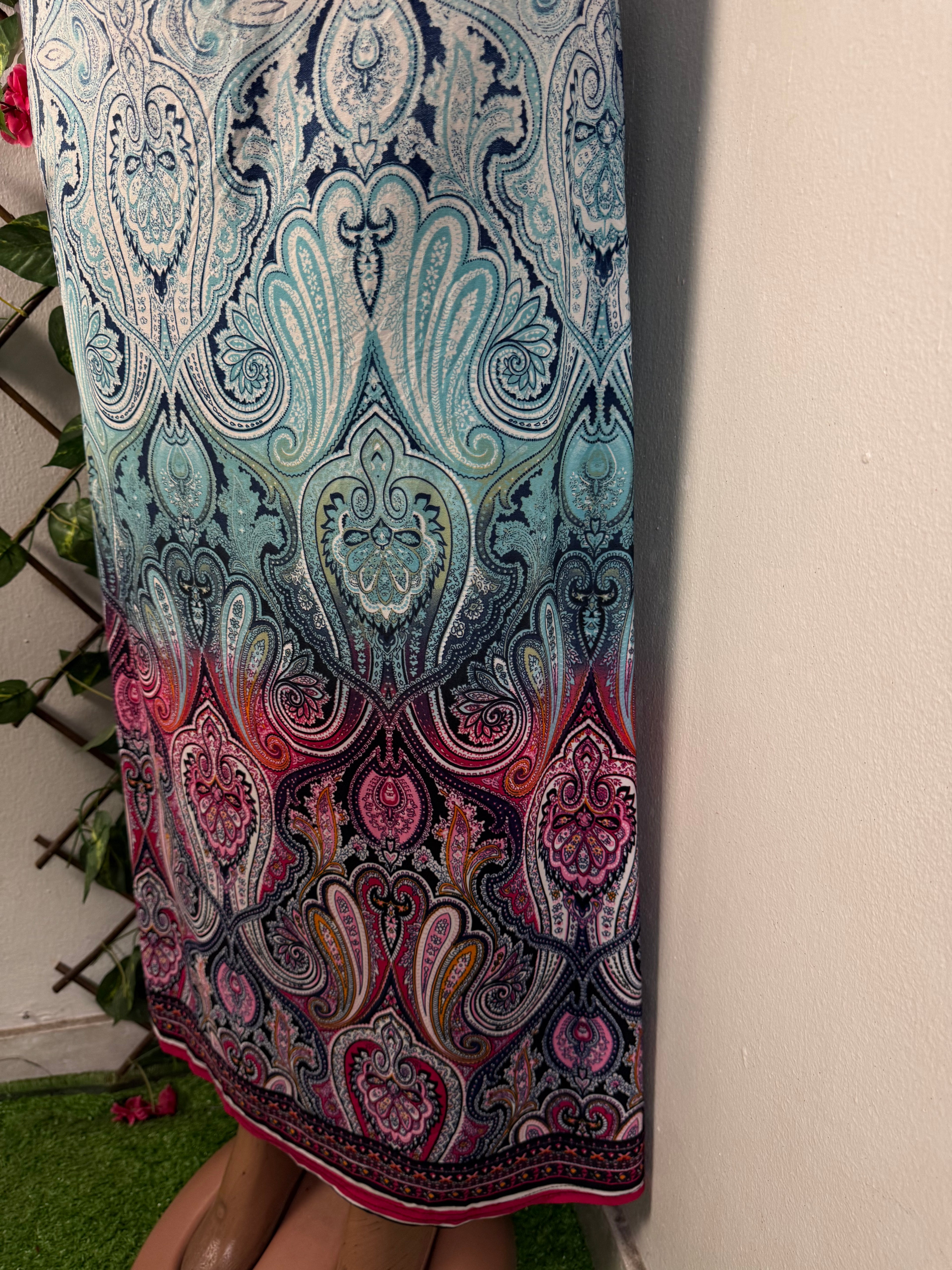 Robe longue sans manches imprimer