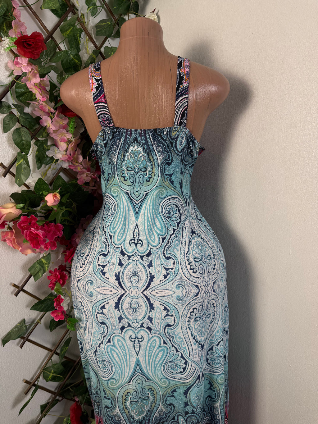 Robe longue sans manches imprimer