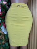 Jupe  moulante courte couleur jaune - Perluna Store