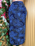 Jupe longue imprimée fleurie en bleu - Perluna Store