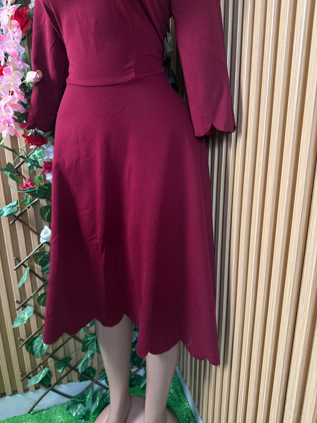 Robe évasée manches longues drapée - Perluna Store