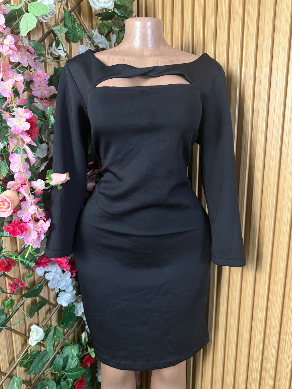 Robe élégante droite manches longues - Perluna Store