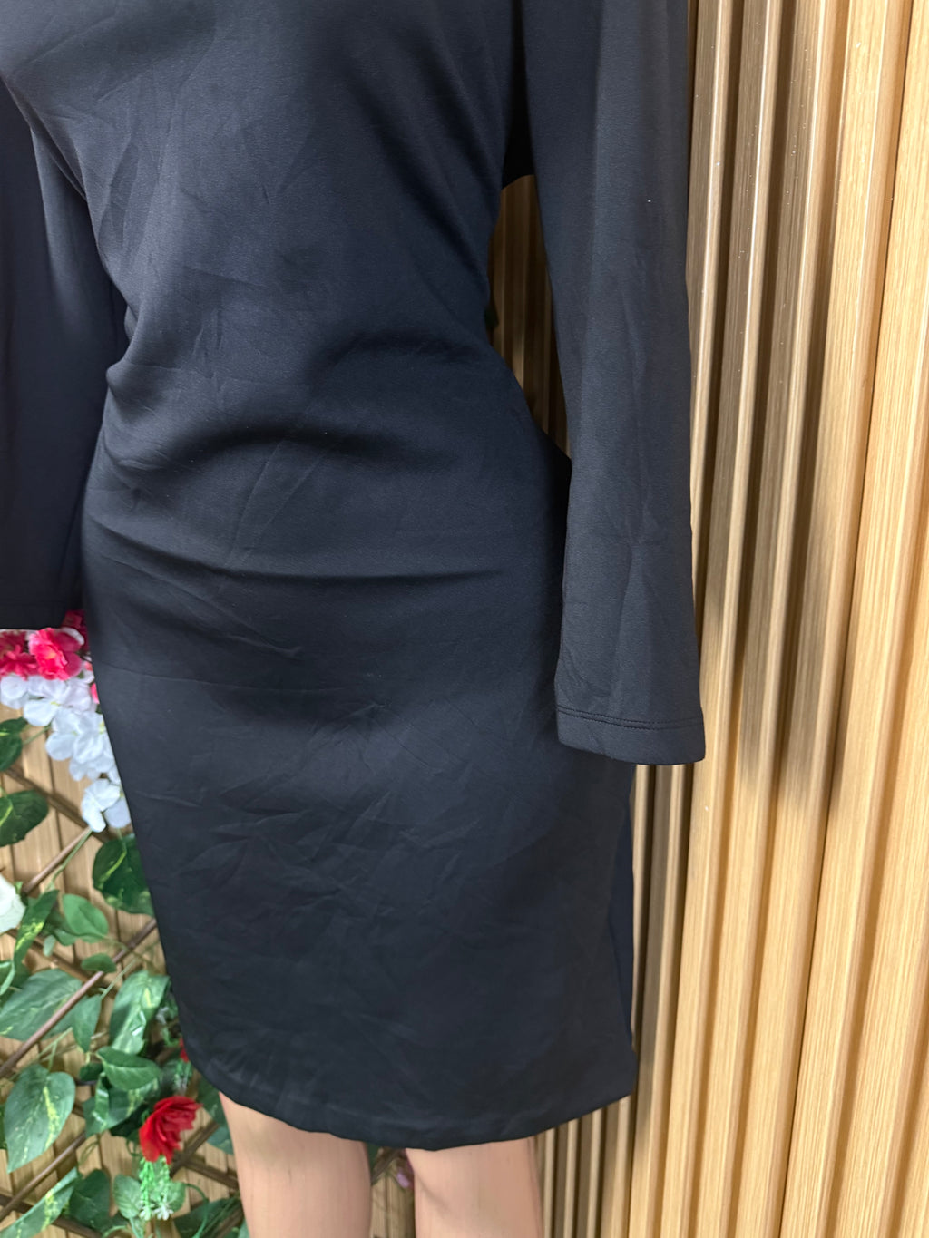 Robe élégante droite manches longues - Perluna Store