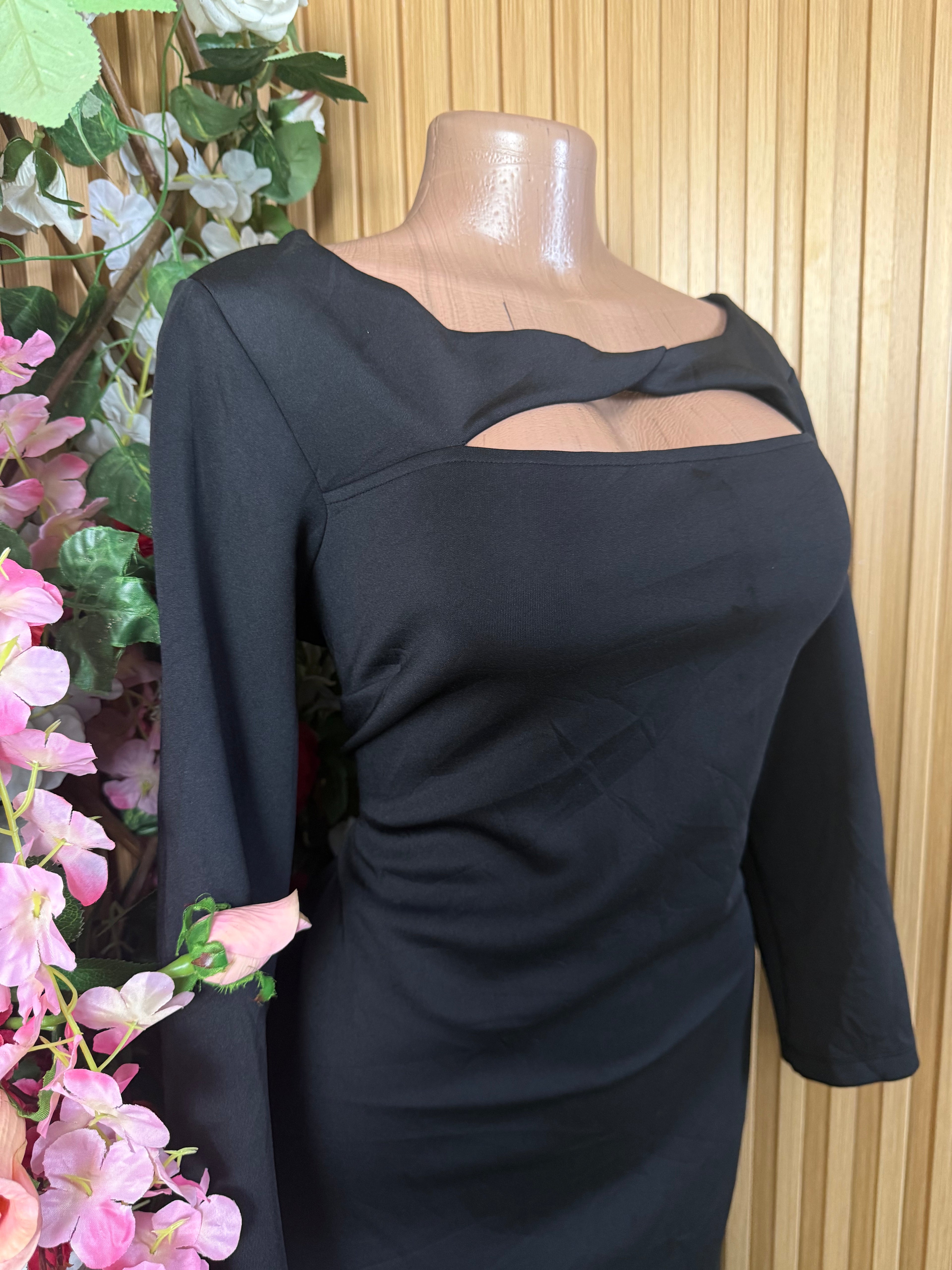 Robe élégante droite manches longues - Perluna Store