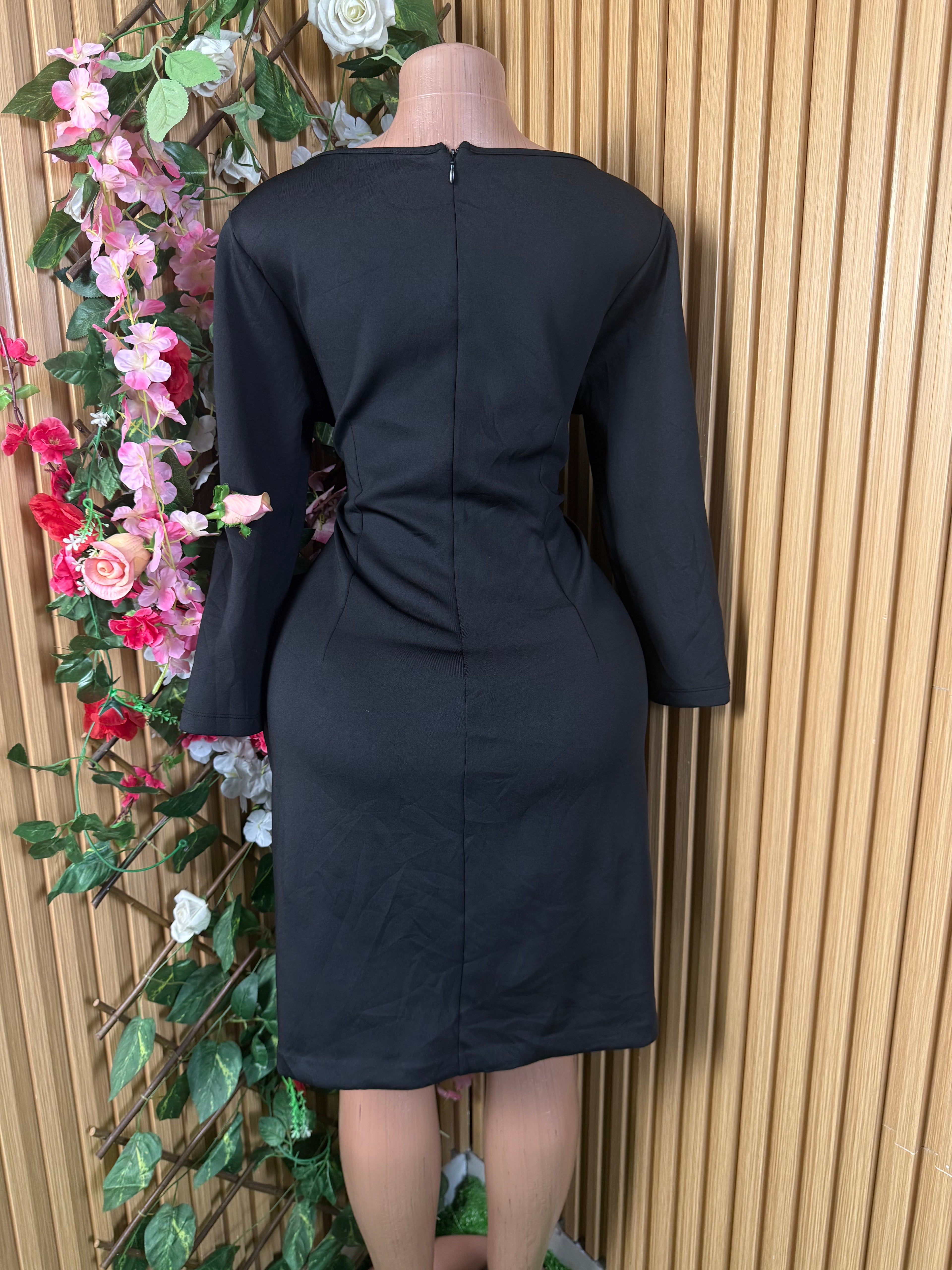 Robe élégante droite manches longues - Perluna Store