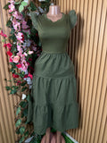 Robe évasée longue sans manches col V - Perluna Store