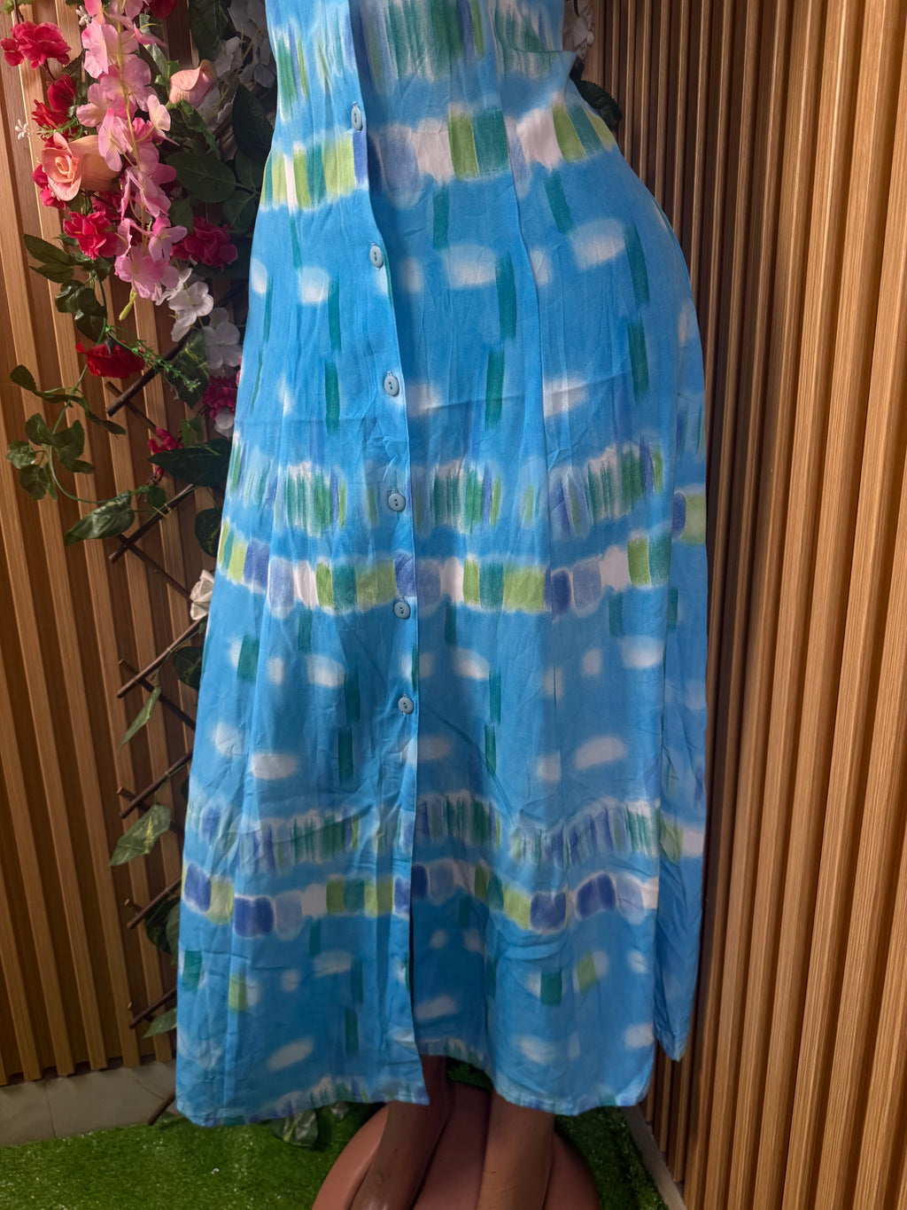 Robe évasée longue sans manches - Perluna Store