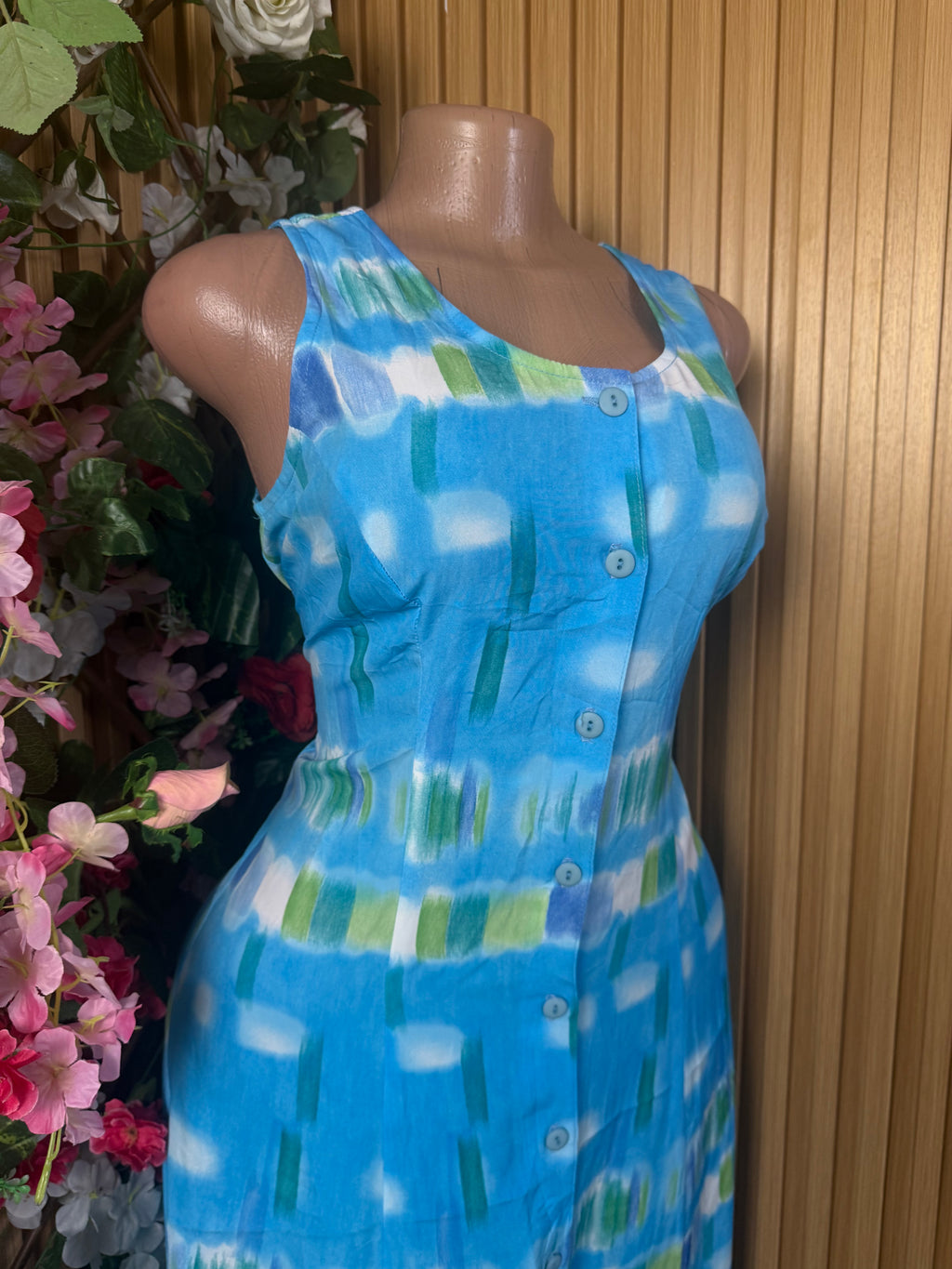 Robe évasée longue sans manches - Perluna Store