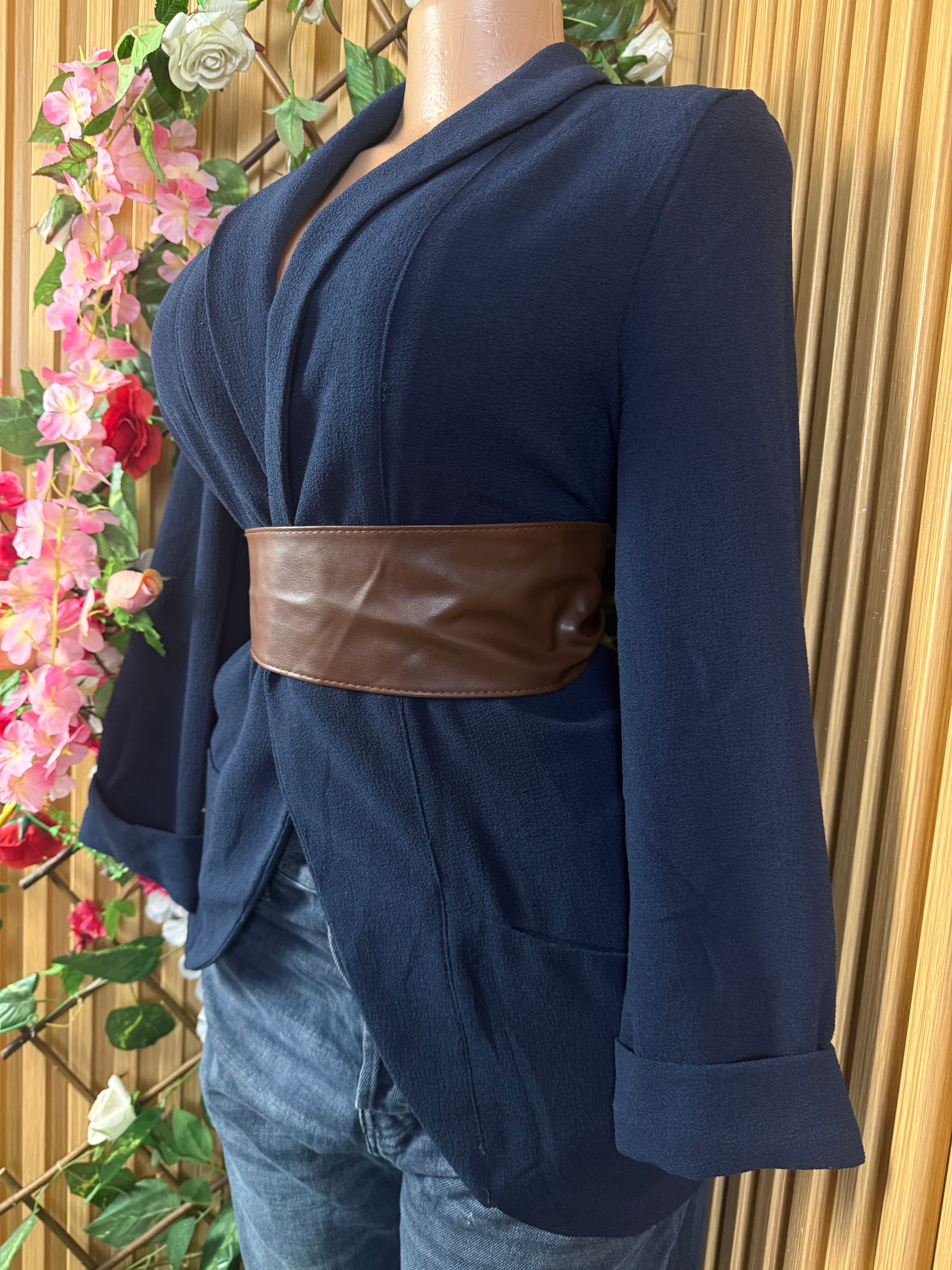 Veste blazer pour femme deux boutons couleur bleu - Perluna Store