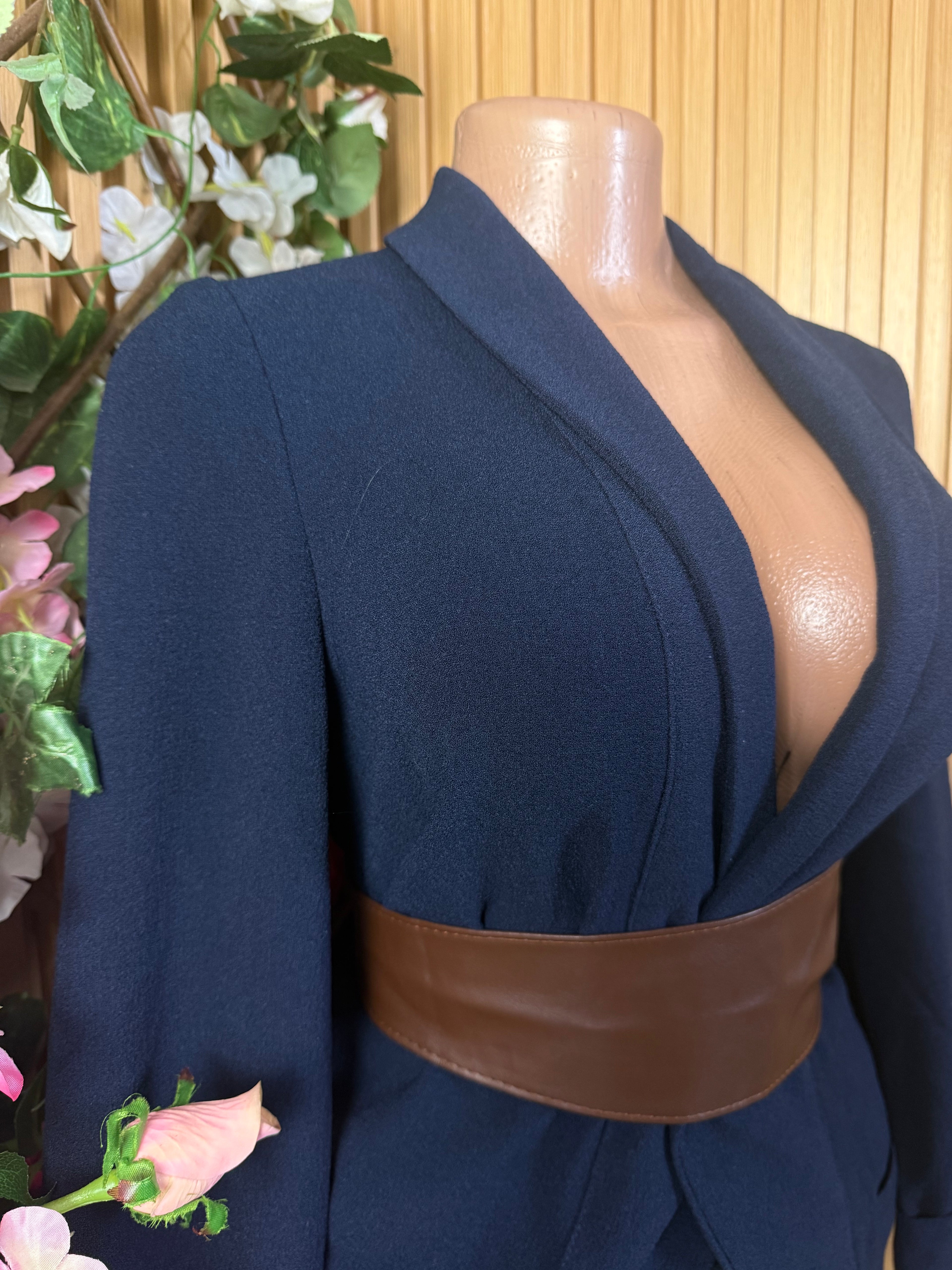 Veste blazer pour femme deux boutons couleur bleu - Perluna Store