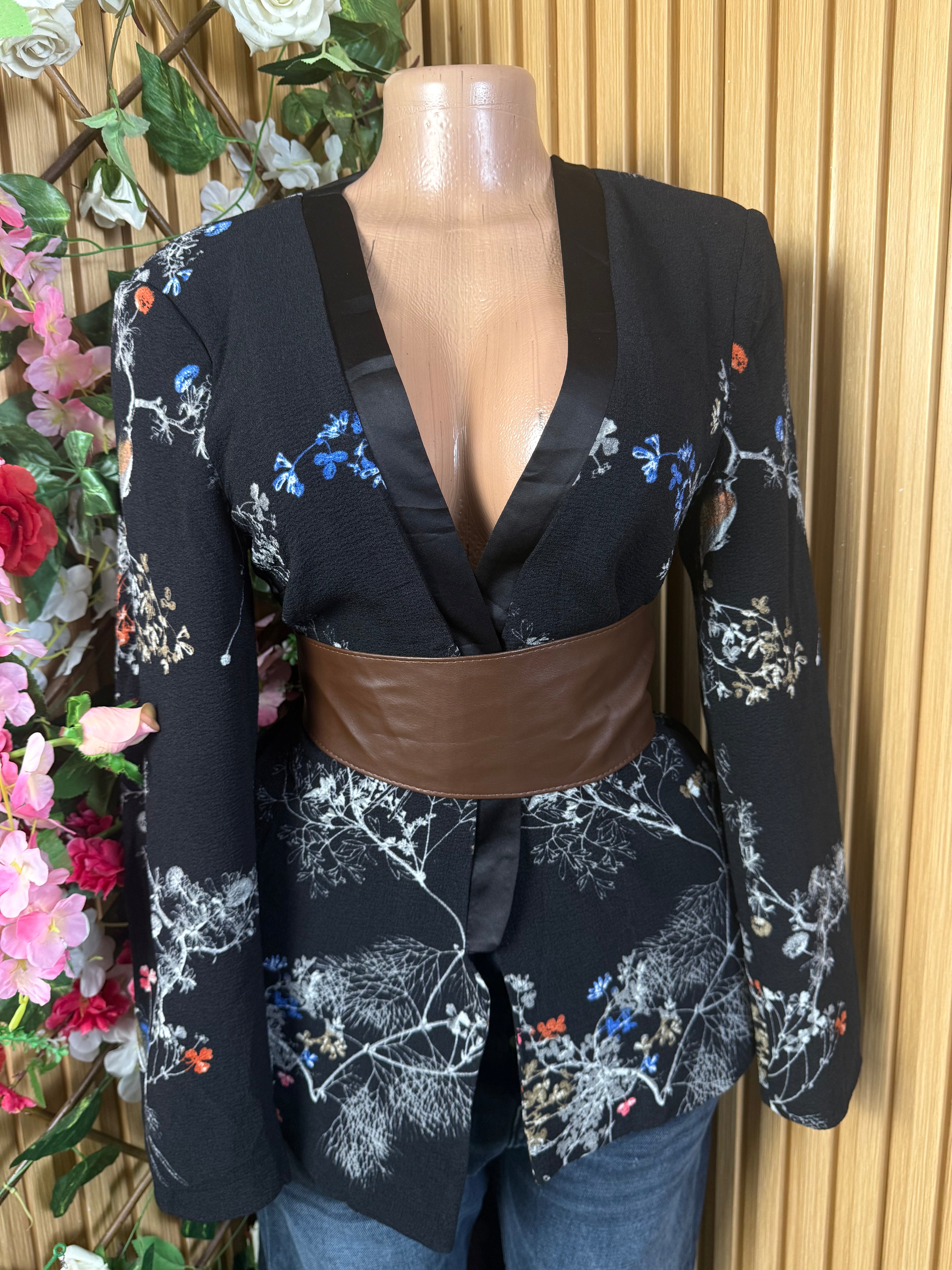 Veste blazer pour femme imprimée fleurie - Perluna Store