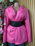 Veste blazer pour femme de couleur rose - Perluna Store