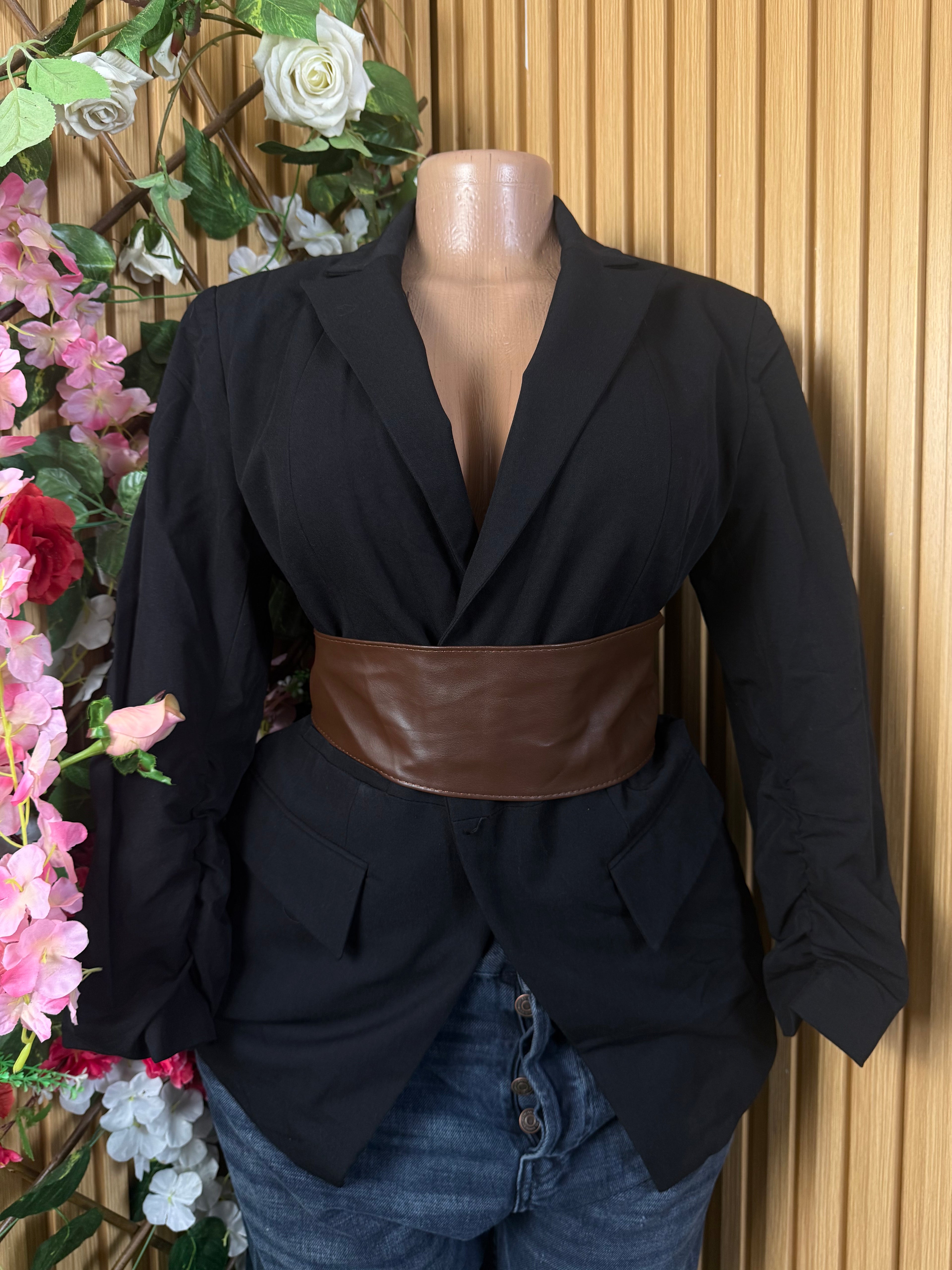 Veste blazer pour femme couleur noir - Perluna Store