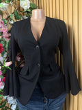 Veste blazer pour femme couleur noire à deux boutons - Perluna Store