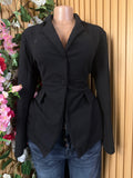 Veste blazer pour femme de couleur noire deux boutons - Perluna Store