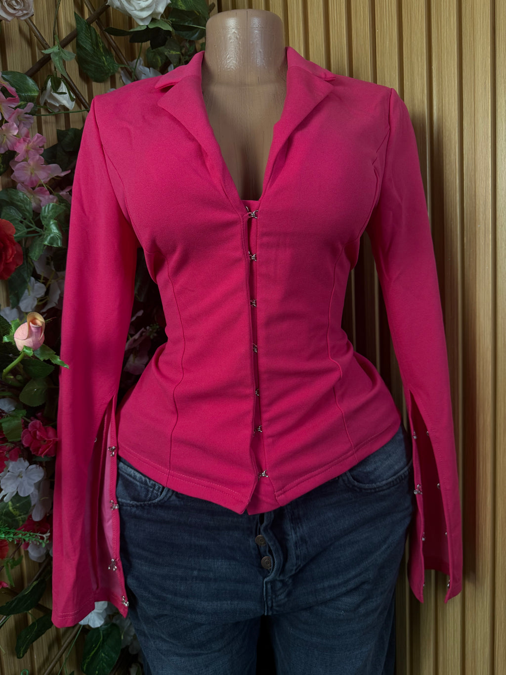 Veste blazer pour femme couleur rose - Perluna Store