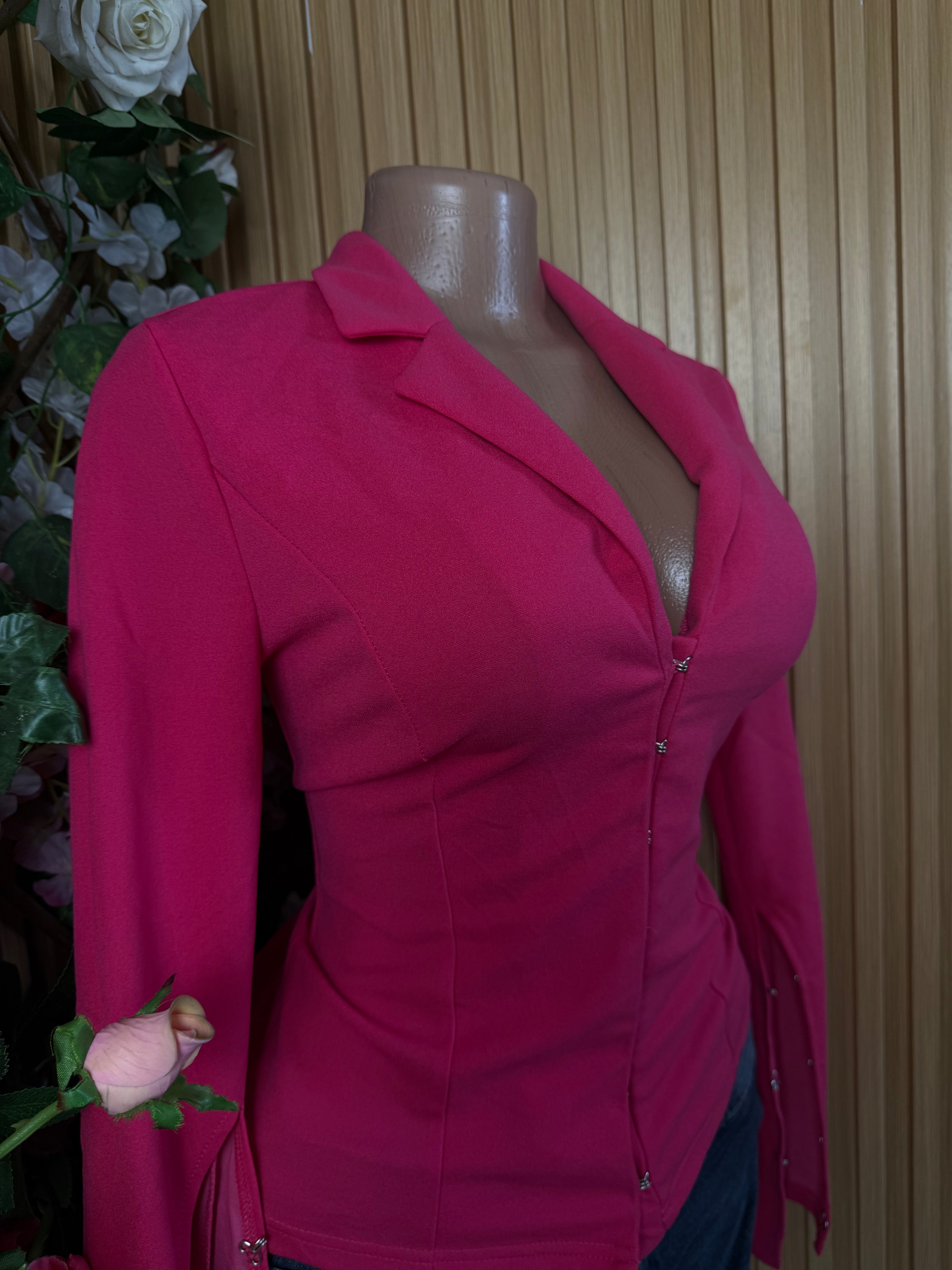 Veste blazer pour femme couleur rose - Perluna Store