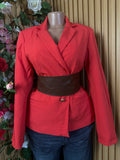 Veste blazer pour femme couleur rose à deux boutons - Perluna Store