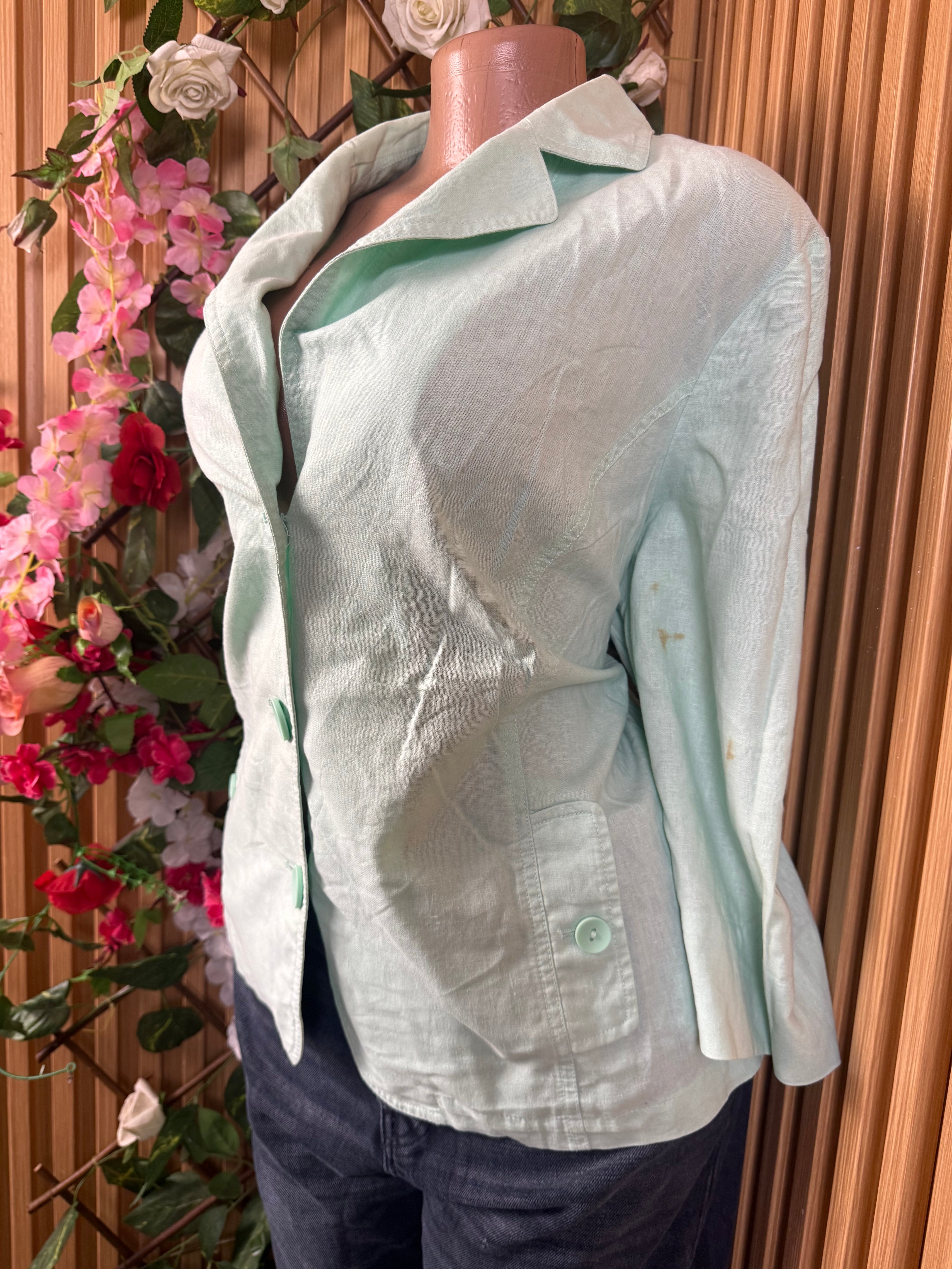 Veste blazer pour femme trois bouton de couleur bleu - Perluna Store
