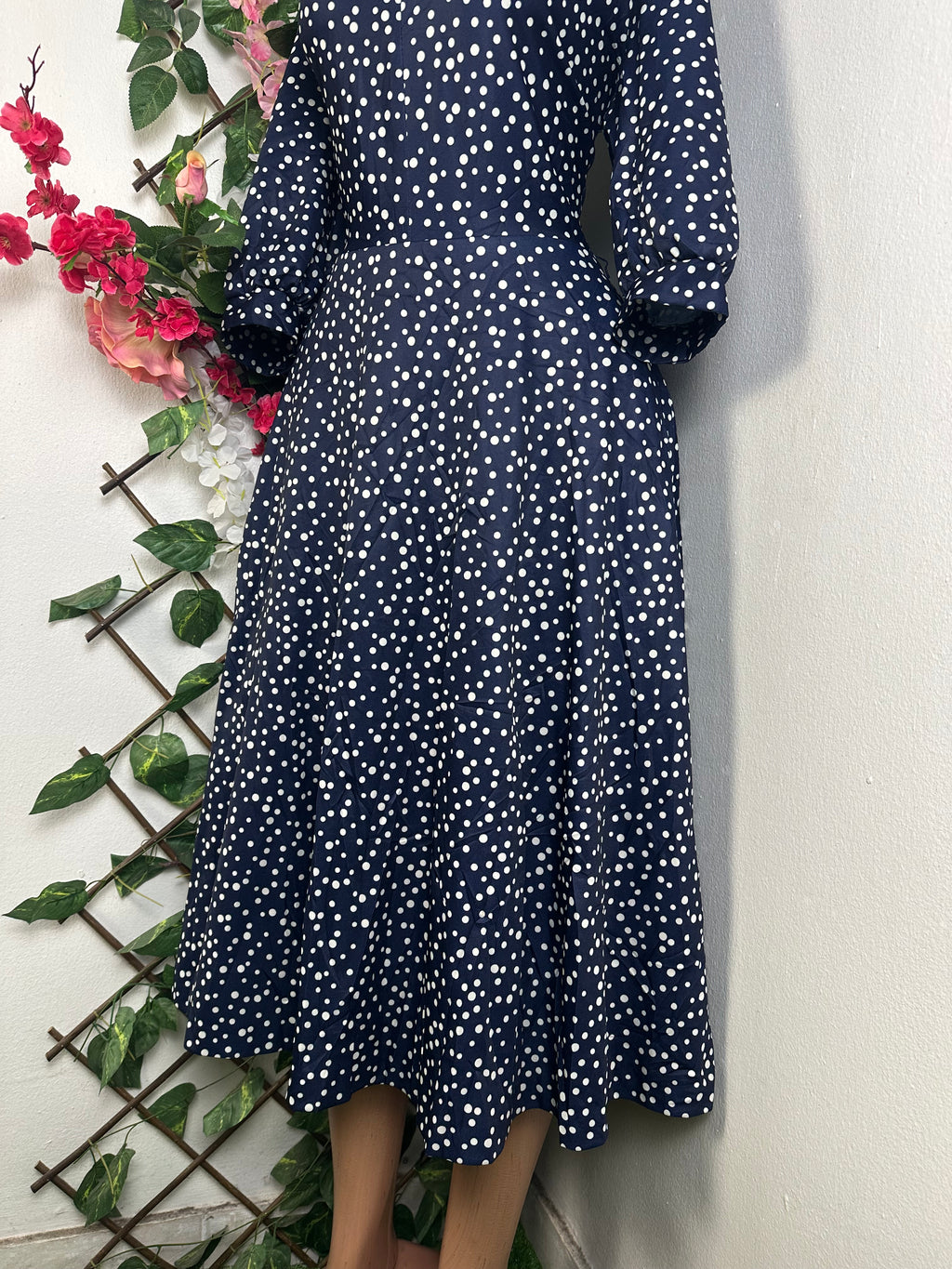 Robe évasée mi-longue manches 3/4-L 12 - Perluna Store