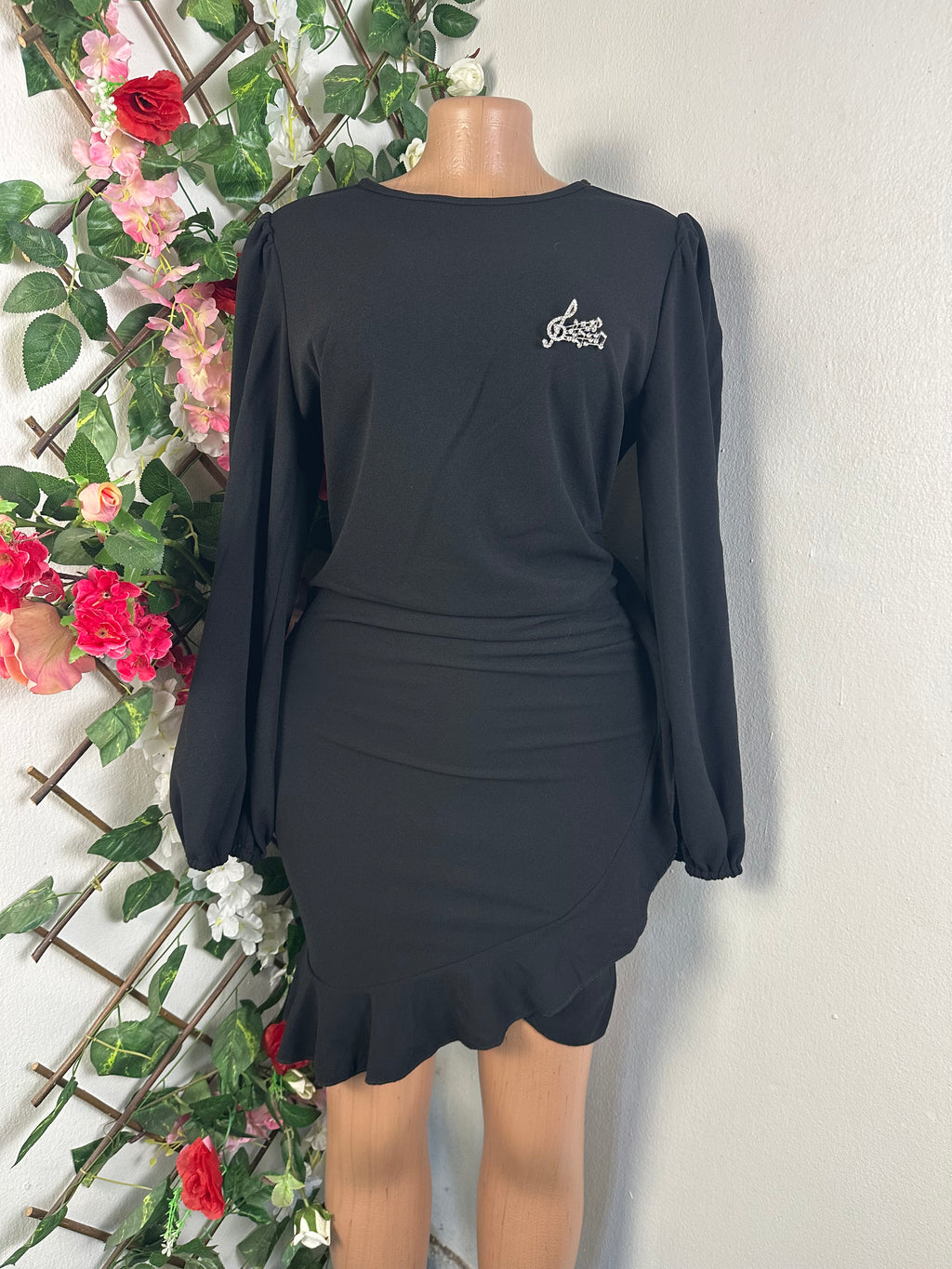 Robe moulante manches longues