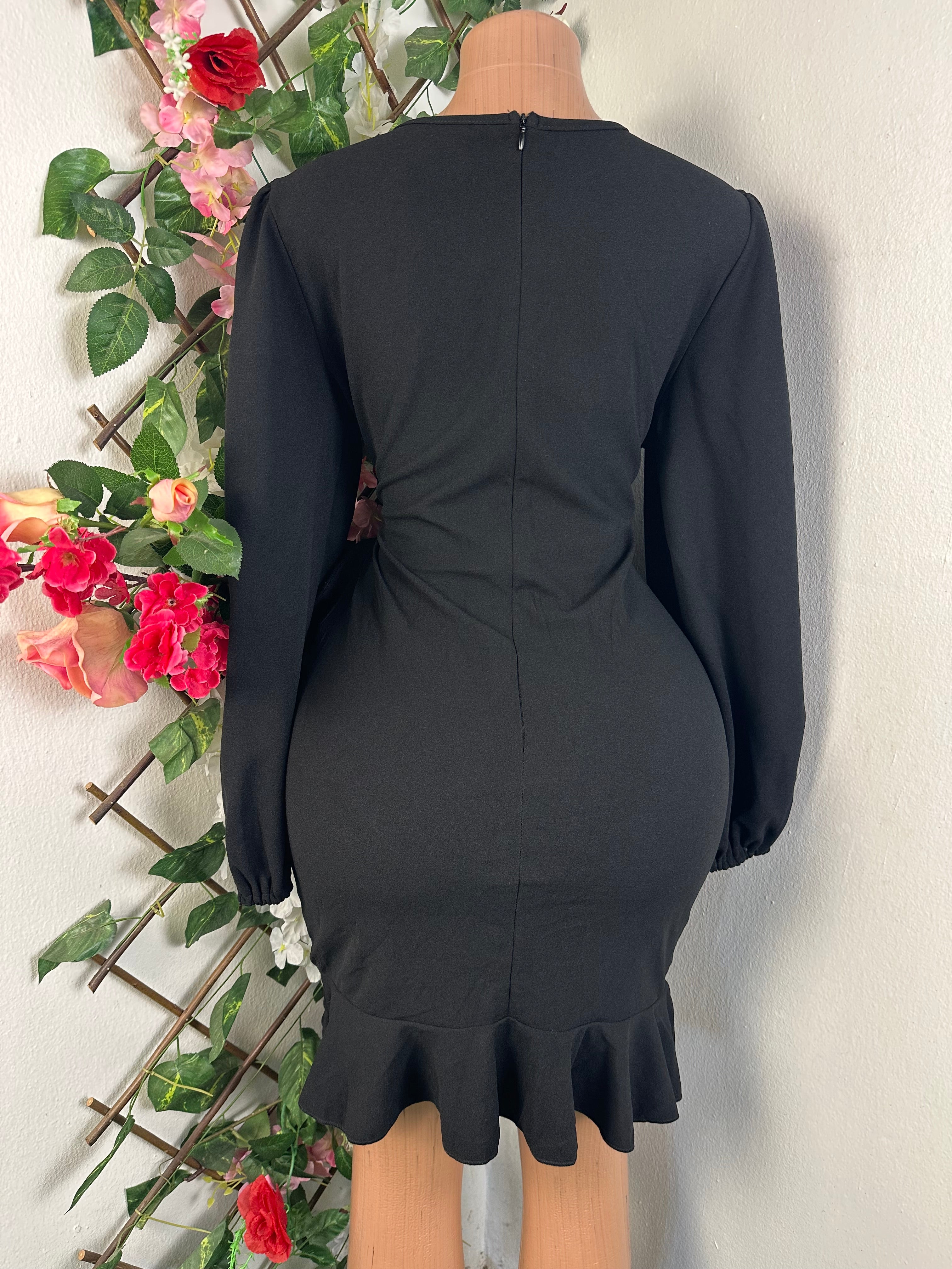 Robe moulante manches longues