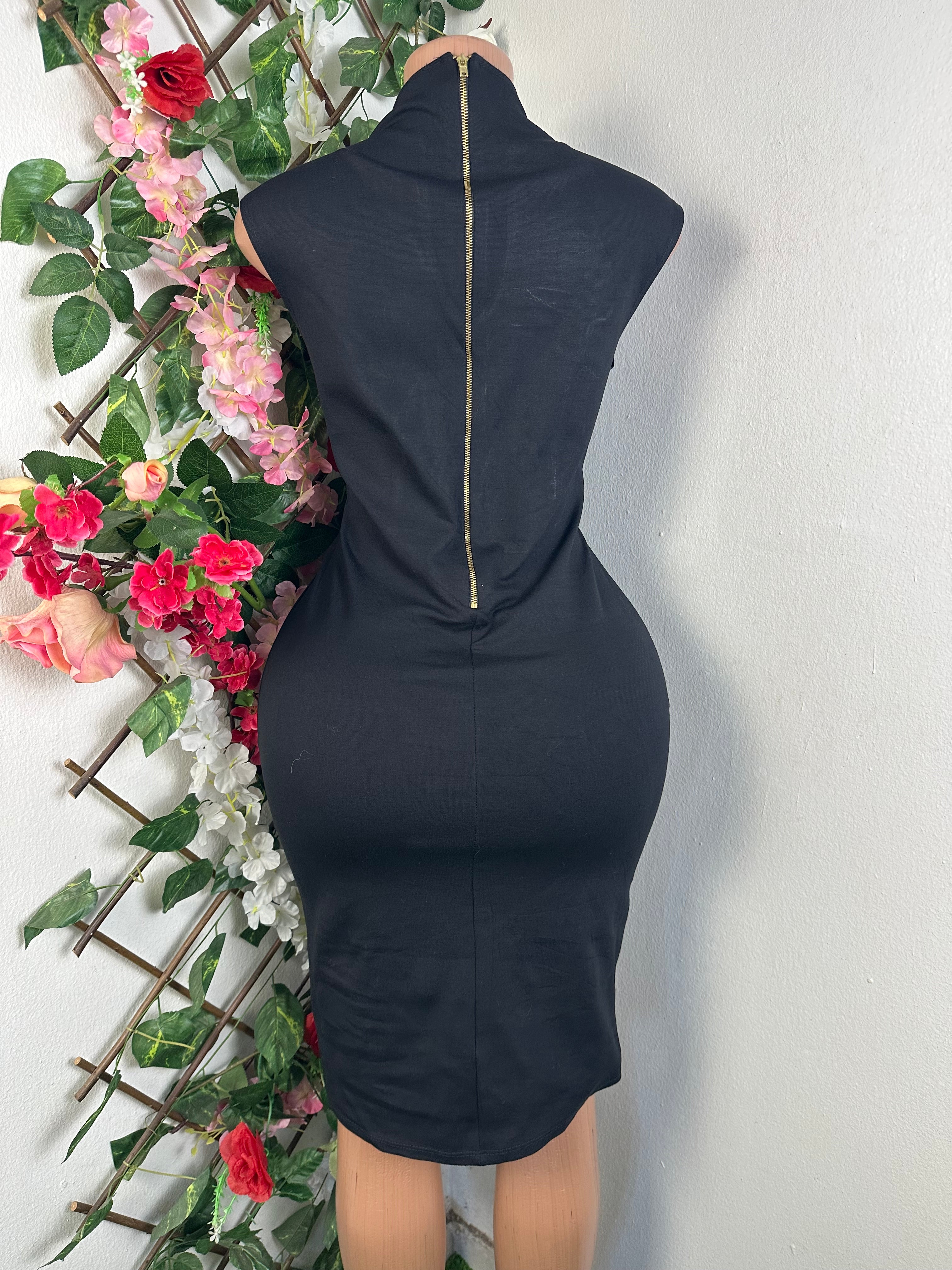 Robe moulante sans manches décollectée