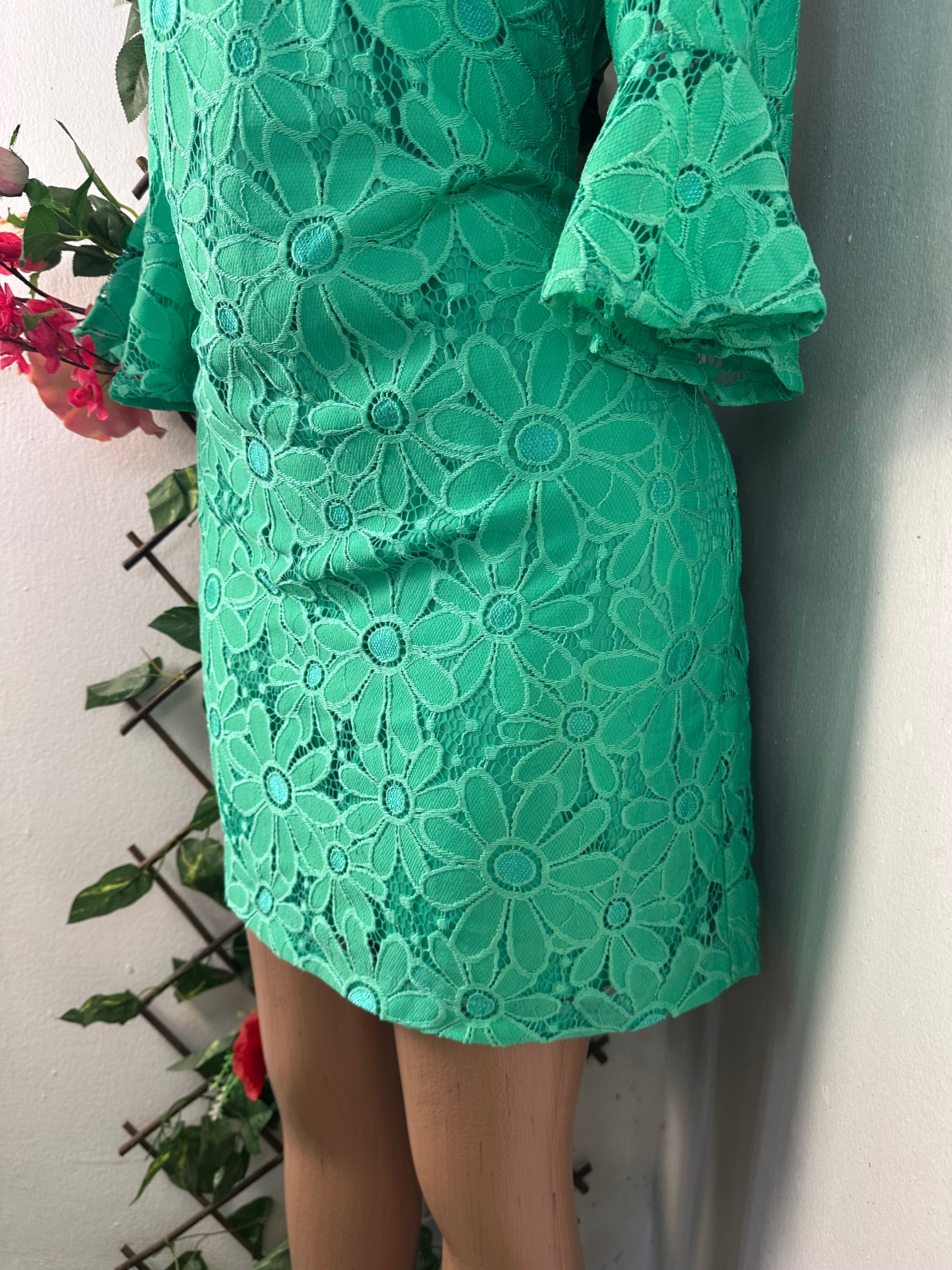 Robe droite  manches 3/4 imprimée bretelle