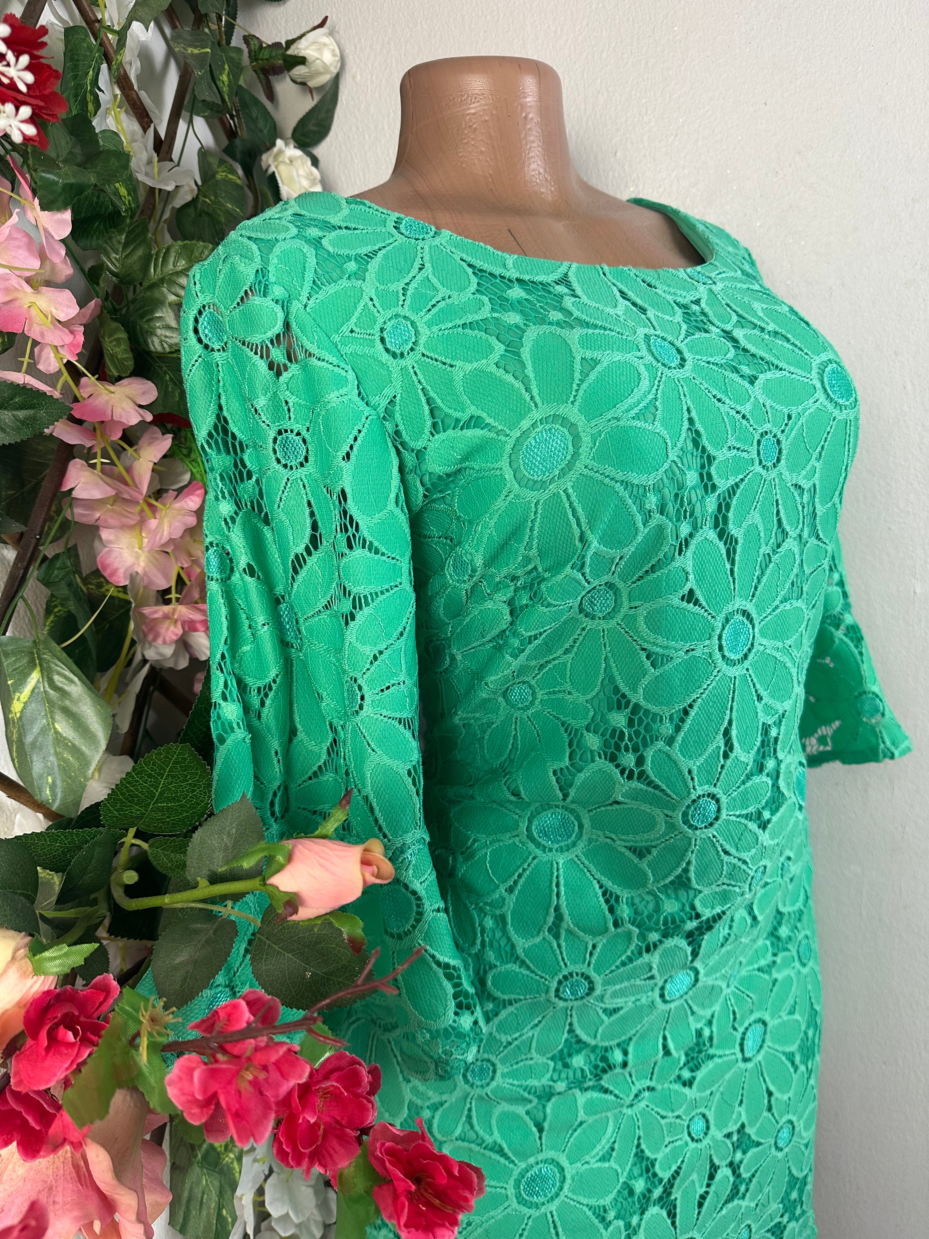 Robe droite  manches 3/4 imprimée bretelle