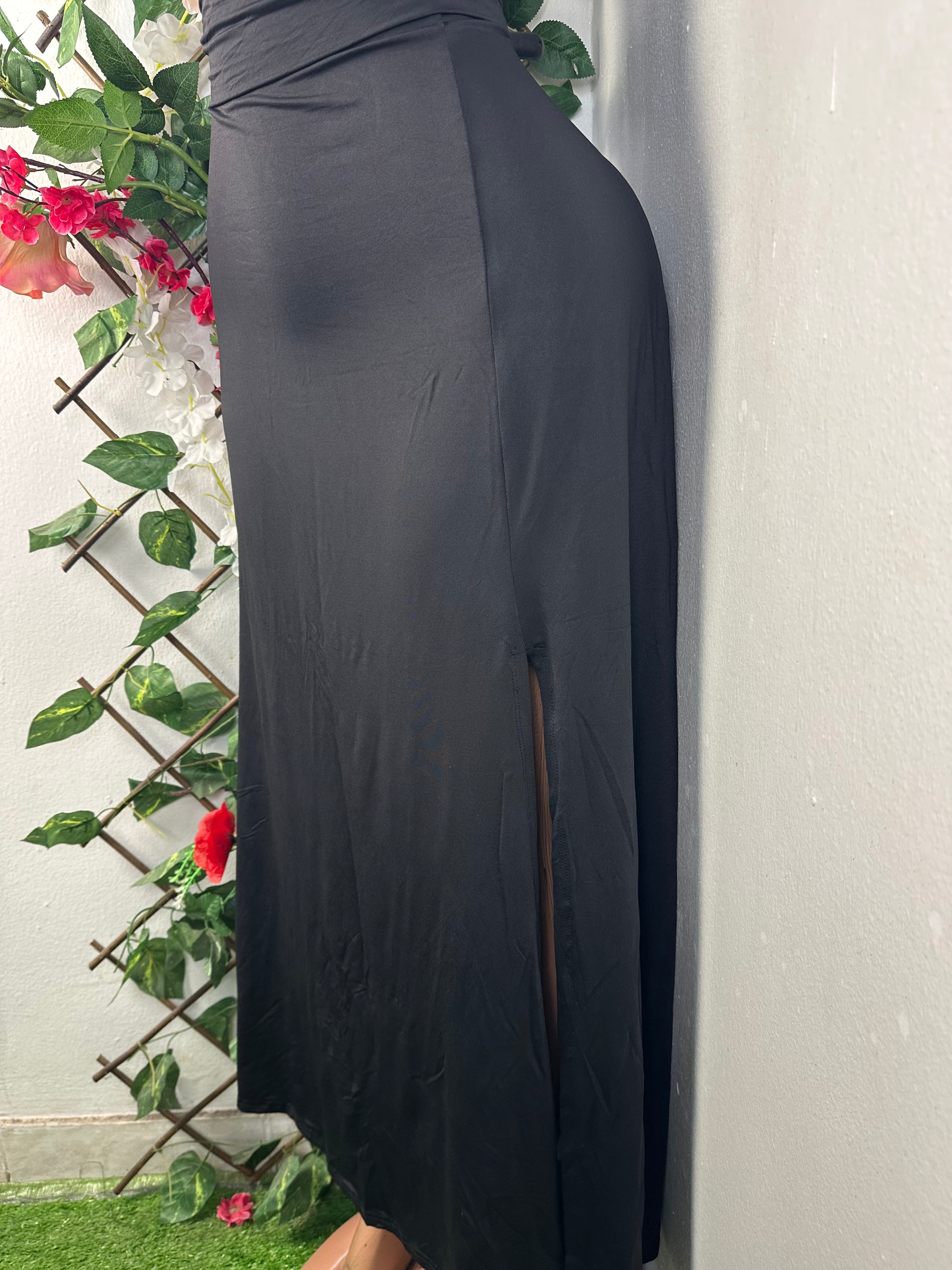 Robe moulante longue  manches courtes col V