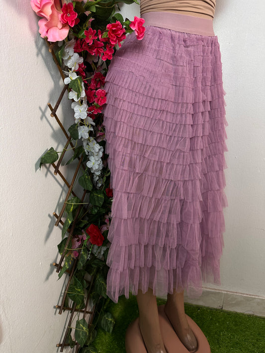 Jupe en tulle superposée plusieurs coloris