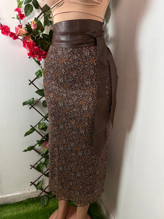 Jupe moulante longue imprimée floral