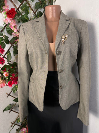 Veste blazer pour femme couleur gris à 3 bouton