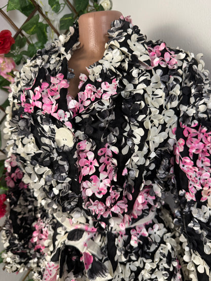 Robe mentaux courte ceinture avec de fleure