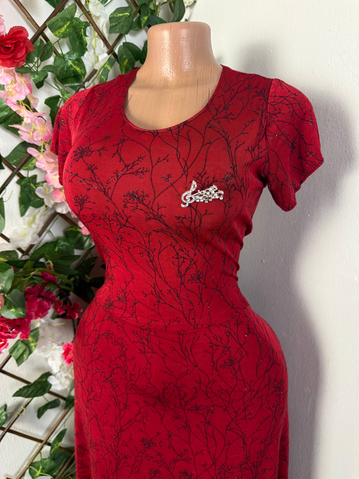 Robe longue cintrer a courte manche