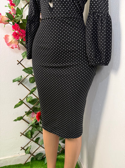 Robe moulante colle en v et manche longue