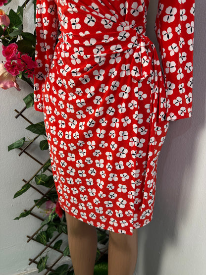 Robe portefeuille courte a longue manche